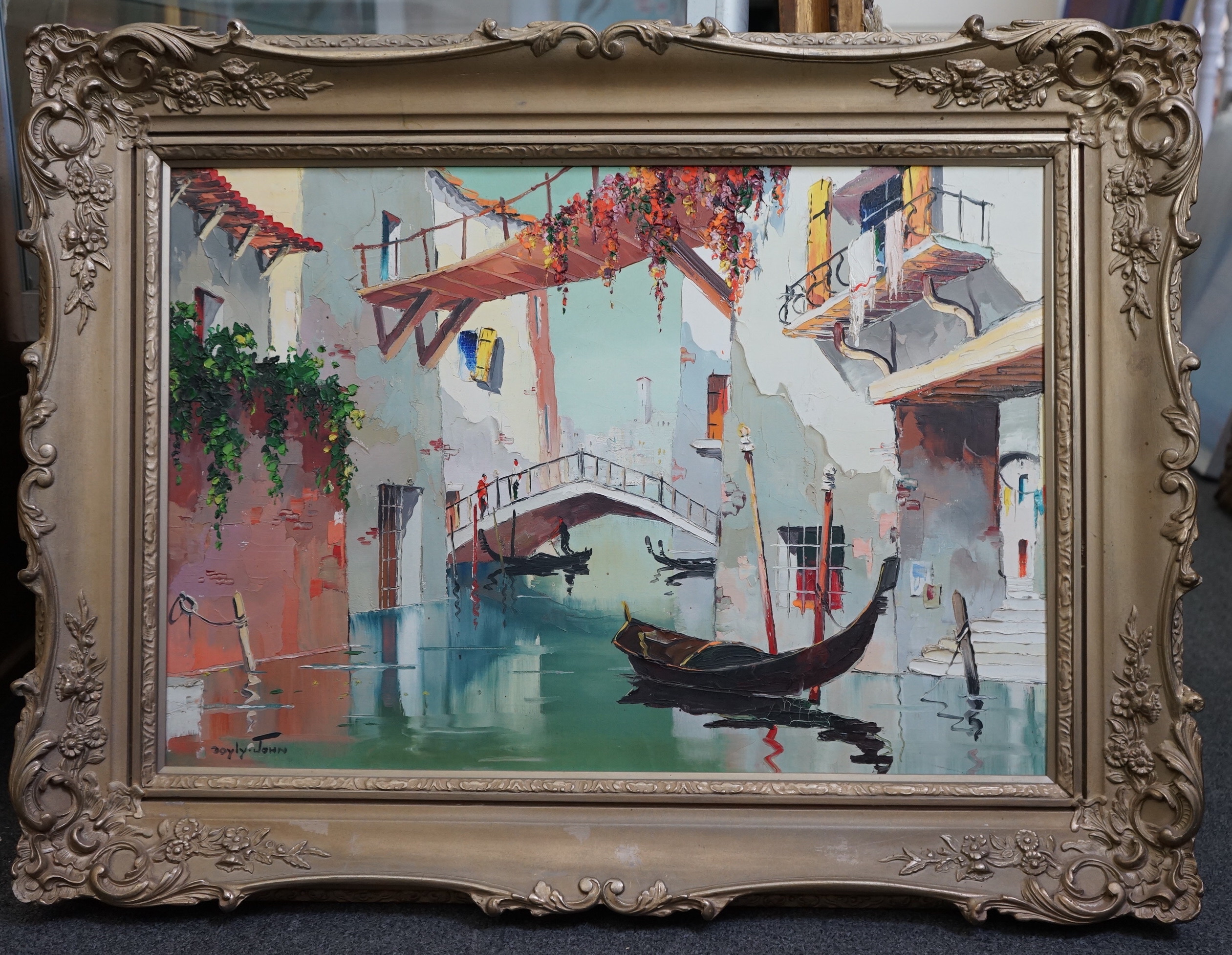 Cecil Rochfort D'Oyly John (English, 1906–1993), Venetian canal scene, oil on canvas, 44 x 64cm